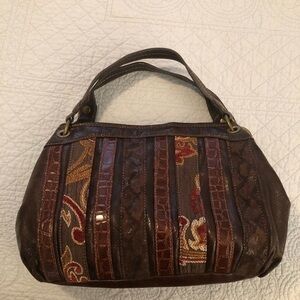 Relic double top handle tapestry purse hand bag.